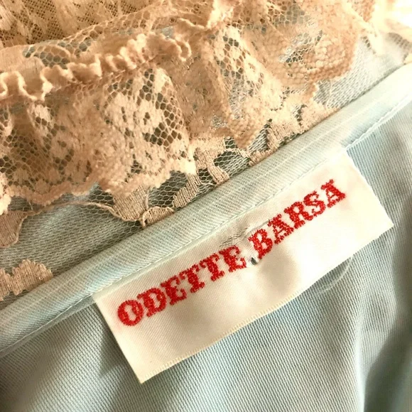 OOAK RARE VINTAGE LIKE NEW!! Blue Full Lace Robe and Gown Set - Picture 12 of 16